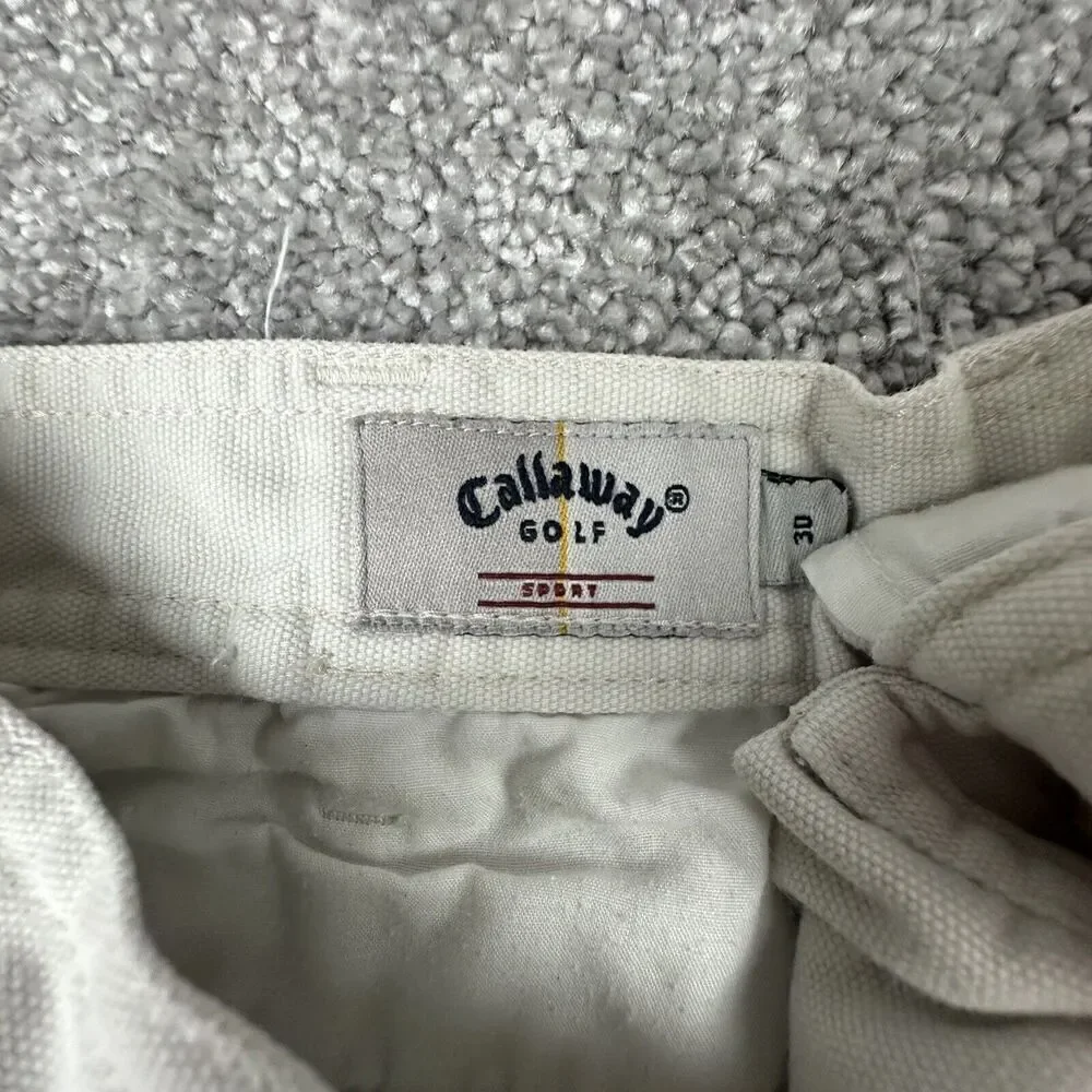 Callaway Golf Cargo Shorts Mens 30 White Sport Outdoors Casual Comfort